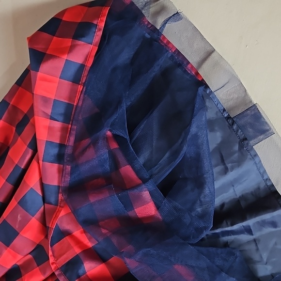 Cat & Jack | Red and Blue Checked Taffeta and Tulle Sleeveless Dress - Picture 4 of 9